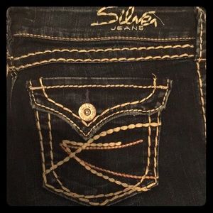 Silver jeans gently used.